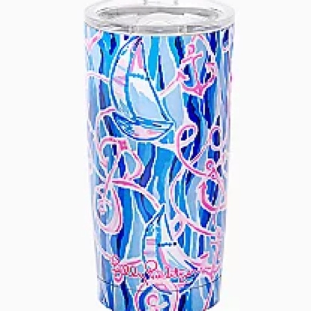 NWT Lilly Pulitzer Skim Blue Reel Nauti Tumbler